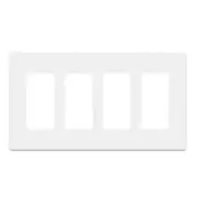 Savant FI4-0S0SWP-00-Metropolitan-Screwless 4 Gang Faceplate - Snow White-QTY-6