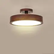Ceiling Light 3 Color Temperature LED Ceiling Lights Modern Wood Round Circle Ceiling Lighting 3000K/4000K/6000K Flush Mount Ceiling Light Living Room Bedroom Kitchen (20cm,Deep Wood Neutral)