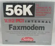Internal Fax Modem V.92 PCI Sterling Communications 56K Model S20 Factory Sealed