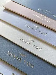Run2Print (36 Pack) Thank You Cards With Envelopes & Stickers - Elegant Dusty Blue Emboss Gold Foil Pressed - Blank Notes Wedding, Bridal, Baby Shower, Business and Formal All Occasion Cards (Dusty Blue)