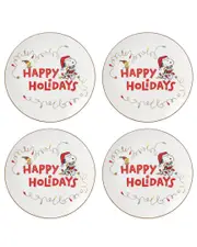 Lenox Set of 4 Snoopy Christmas Accent Plates