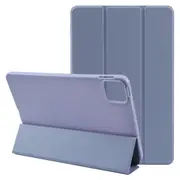 For iPad Pro 13-inch (M4) Case, Tri Foldable PU Leather Flip Cover,Purple