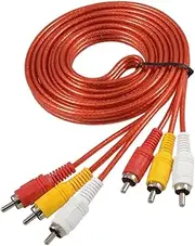 Ruilogod 2.1M 6.9 Ft 3 RCA M/M Composite Video Audio AV Cable Lead Cord Red