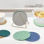 2pcs Round Honeycomb Coasters Silicone Tea Cup Holder Table Accessories