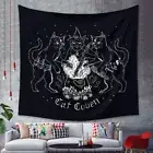 Black Wall Hanging Psychedelic Tapestry Witchcraft Tapestries Cat Mysterious