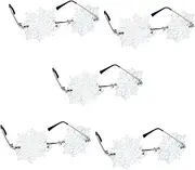 [BESTYASH] 2 Pairs Snowflake Sunglasses Stylish Eyeglasses Decor Frameless Glasses Party Sunglasses Fun Sunglasses Frameless Sunglass Personalized Sunglasses Snowflake Frameless Eyewear