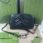 二手現貨 GUCCI GG MARMONT SMALL 中款 相機包 黑色 24公分 447632 免運