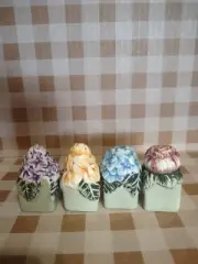 Princess House Vintage Garden 4 Piece MINI SALT & PEPPER SHAKERS New!