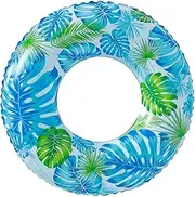 Pool Inner Tube, Pool Safety Ring Leaf Print Design Infant Float | Built in Donut Pool Float, Life Saving Ring, Float, Summer Valve