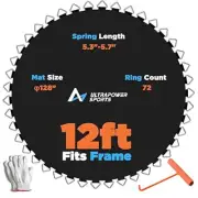 Ultrapower Sports Trampoline Mat Fits 12ft Frame 72 V-Rings 5.5" Spring Length