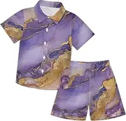 [Caihoyu] Toddler Baby Boy Short Sleeve Button Down Tops + Shorts Set Toddler Baby Boy Outfit Summer Clothing