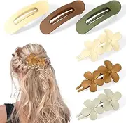 Flat Claw Clips Flower Hair Clips, 6Pcs Lay Down Hair Claw Clip Flat Hair Clip,Flat Hair Clip Lay Down Flower Hair Claw Clip,French Flat Hair Clip Lay Flat Claw Clip Flower Flat Hair Clip for Girls