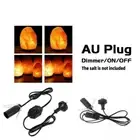 E14 Black AU Plug Light Bulb Holder Inline Dimmer Switch Desk Table Salt Lamp