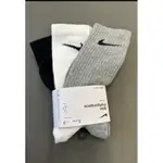 新款NIKE EVERYDAY SOCKS 單勾 長襪 三雙組 黑白灰 SX7664-100