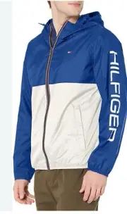 Tommy Hilfiger Mens Lightweight Active Water resistant Hooded Rain Jacket M