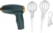 Cordless Hand Mixer USB Rechargeable Portable Handheld Electric Whisk Egg Beater for Mixing Baking Cooking (Green)