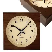 KATOMOKU Dual use clock 6 km-131BRRC Brown radio clock continuous second hand