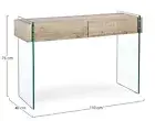 Console Table Tolette Cabinet 2 Drawers Kenya Legs Glass