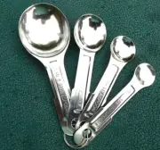 Measuring Spoons Set Of Four 1/4 1/2 Tea & Table Stainless Steel USA Ship
