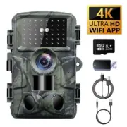 60MP HD Hunting Camera 4K WIFI with Micro SD 32GB Card Day and Night Vision Cam