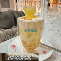 在飛比找Yahoo!奇摩拍賣優惠-玻璃杯ins網紅餐廳冰咖啡杯拿鐵杯冷飲杯北歐果汁杯雙層耐冷熱