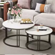 2-Pack Marble Nesting Coffee Table Set – Elegant & Versatile Living Room Accent