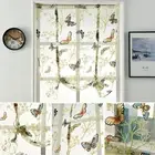 Short Sheer Curtain Breathable Decoration Flower Pattern Roman Blind Durable