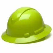 Pyramex RIDGELINE Full Brim Hard Hat with 4 point suspension - Lime