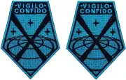 X-COM VIGILO CONFIDO EMBROIDERED PATCH ||2PC IRON ON OR SEW ON 3.5"X2.5"
