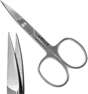 German Steel Professional Nail Scissors - Hammer Forged - Razor Sharp Curved Blades - 100% Stainless Steel (Silver) 3.5''