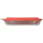 Pyrex (1) 233 3qt Glass Baking Dish and (1) 233-PC Red Plastic Lid