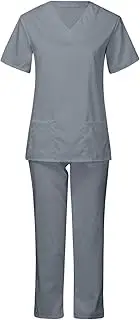 [yuksok] Women Scrubs Set, Nurse Scrubs, Comfortable Nurse Top Pants, Nurse Uniform Set, Scrubs Top and Pants for Beauty Salon