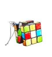 Rubix Cube Glass Ornament - Retro 80s puzzle game brain teaser kids fun gift 70s