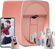 3D Nail Printer Machine,Automatic Smart Art Nails Painting Machine,Portable Nail Painting Machine with App Control/Identifying Nail Edges,Support WiFi/DIY/USB, 2400 dpi Printing Resolution(Red)