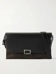 [Brunello Cucinelli] Brunello Cucinelli - Two-tone Leather And Suede Shoulder Bag - Black - One size One size Black