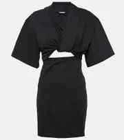 [Jacquemus] Jacquemus La Robe Bahia cotton minidress UK 14 black