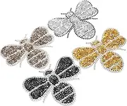 WOFASHPURET Variety Bee Patches 4pcs Iron on Rhinestones Girls Women Boys and Girls Decorative Patches for Clothes Shoes Accessories Heat Application