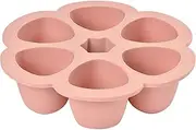 BEABA, Silicone Multi-Containers, Premium-Quality for Baby, Extreme Heat Resistance, Oven and Microwave, 6 Separate Sections, Airtight Lid, 6x150 ml, Pink