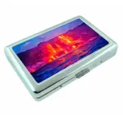 Volcanoes D5 Silver Metal Cigarette Case RFID Protection Wallet