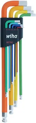 Wiha 66980 | 9 Piece Ball End Color Coded Hex L-Key Set - Metric