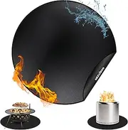 36'' Round Fire Pit Mat for Solo Stove Bonfire,Double-Sided Fireproof Grill Mat,Heat Resistant BBQ Accessory,Easy Clean & Reusable