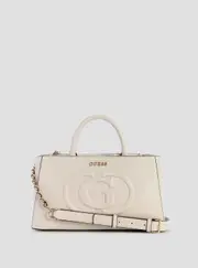 GUESS Women's Eco White Mietta Satchel Bag