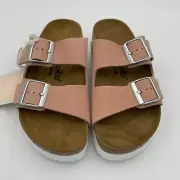Birkenstock New w/ Box Arizona Pap Flex Platform Soft Pink Nubuck Leather Reg