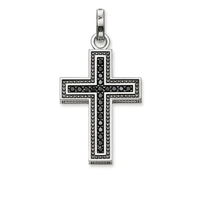 Thomas Sabo Women's Pendant Elegant Jewellery Black Cross Pave