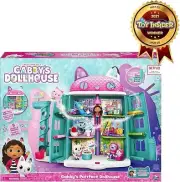 Gabby's Dollhouse, Purrfect Dollhouse 2-Foot Tall Playset with Sounds, 15 Pieces