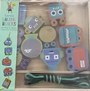 Wooden Lacing Blocks Robots, 10 Pieces, Ages 3+, 2016