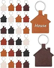 [Wavyknot] 30pcs House Key Chain Small House Shaped Pendant Keychain House Warming Gifts PU Home Keychain for Women Men Moving House Gifts Housewarming Party Favors, Multicolor