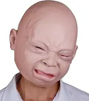 LarpGears Halloween Costume Party Baby Mask Full Head for Adults Latex Cry Baby Mask
