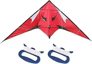 Perfeclan Large Stunt Power Kite Sport Kite Colorful Outdoor Flying Sports Triangle Kite Dual Line Kite for Surfing Beginner Activities