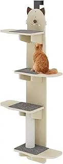 Door Hanging Cat Shelf, Multi Level Door Hanging Cat 4-Levels Over Door Cat Climber for Indoor Cats Door Hanging Cat Tree Over The Door Cat Climber Cat Ladder(Cat)